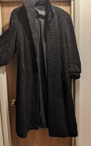 High End Furrier Full Length Lamb Coat in Black